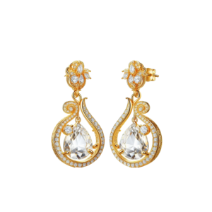 Latest Gold Plated Silver Stone Earrings